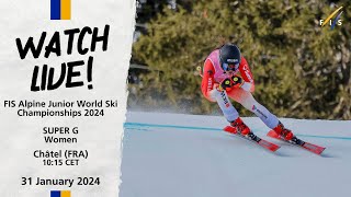 Alpine Junior World Ski Championships Womens SuperG  Chatel  France  January 31st [upl. by Nawud]