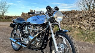 1959 Triton Cafe Racer 650cc Start Up  WON by Nicholas L from Kettering [upl. by Akinom]