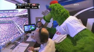 20120509 Phanatic visits SNY booth [upl. by Yreffeg]