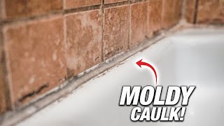 How To Remove And Replace Moldy Shower Caulk DIY [upl. by Azne]