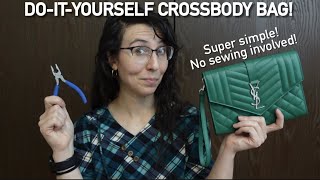 CONVERT YOUR YSL WRISTLET INTO A CROSSBODY BAG Super easy amp NO SEWING doityourself hack 🥰 [upl. by Jodee]