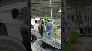 Large Scrap Tyre Cutting Machine OTR Tire Cutter [upl. by Aral]