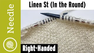 How to Knit Linen Stitch In the Round [upl. by Yeknarf347]