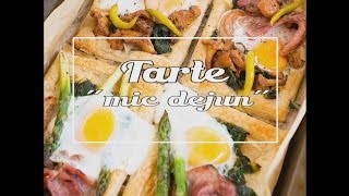 Reteta tarte din foietaj cu bacon ciuperci si sparanghel oua si altele  Bucataria lui Radu [upl. by Wun]