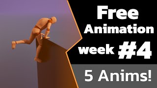 Free Animation Week 4 Ledge Parkour and Hero Landing [upl. by Zak560]