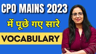 Vocab Asked in SSC CPO Mains 2023  Idioms Synonyms Antonyms One Word Substitution  Rani Maam [upl. by Nilrac]