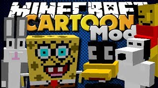 Minecraft Mod  Cartoon Mod  New Mobs Items and Weapons [upl. by Yobybab26]