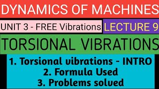 Introduction to TORSIONAL VIBRATIONS amp Problems solved MECHANICAL ENGINEERING AU DHRONAVIKAASH [upl. by Akital]