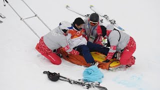 Japan’s Yuto Totsuka in brutal snowboarding halfpipe crash [upl. by Acinna]