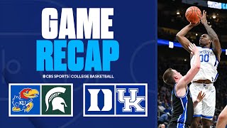 Flaggs late turnovers seal UPSET win for No 19 Kentucky Kansas tops Michigan State  Game Recaps [upl. by Campman]