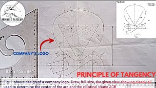 Spanner using PRINCIPLES OF TANGENCY ELLIPSE TO REPRODUCE A GIVEN FIGURECOMPANYS LOGO ZAMBIA [upl. by Bowrah]