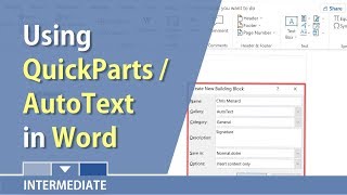 QuickParts  AutoText in MS Word by Chris Menard [upl. by Pen]