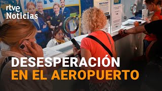 HUELGA RYANAIR 28 VUELOS CANCELADOS RETRASOS en 124 y LARGAS COLAS por el PARO  RTVE [upl. by Ahsilrak]