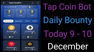 Tap Coin Bot Daily Bounty Cards Today 9  10 December  Daily Bounty  Tap Coin Bot Cards Today [upl. by Jat157]