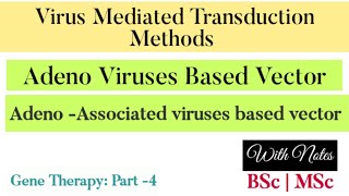 Adeno Viruses amp Adeno Associated viruses Based Vector  Gene Therapy Part  4  MSc zoology  Kusum [upl. by Anirazc]