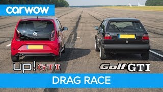 VW Golf GTI MK2 vs up GTI  DRAG amp ROLLING RACE  carwow [upl. by Inness]