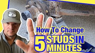 How To Replace Broken Wheel Studs In 5 Minutes  Trailer Repair [upl. by Sinnylg717]