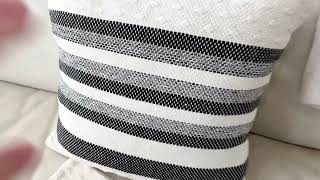 Gray Striped Linen Throw Pillow Covers 18x18  REVIEW [upl. by Juliano18]