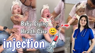 injection Video Cute Baby Crying  part 2 Health Care Vaccination [upl. by Ytteb]