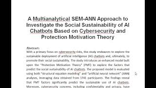 A Multianalytical SEM ANN Approach to Investigate the Social Sustainability of AI Chatbots Based on [upl. by Laeira396]