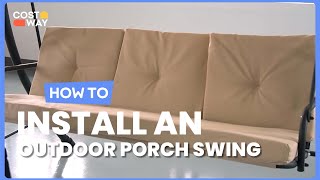 How to Install the 3Seat Outdoor Porch Swing with Adjustable Canopy  NP10693 costway howto [upl. by Naesyar]