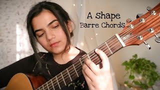 How to Play “A” shape Barre Chords  Major amp Minor Barre Chords  Easy Guitar Lesson [upl. by Chretien]