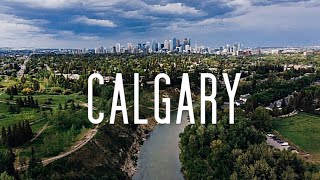 AERIAL RELAXATION CALGARY CANADA 4K canadiana citytour alberta [upl. by Storm]