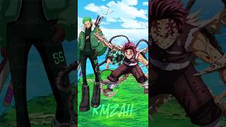 zoro vs demon slayer onepiecewhoisstrogestdemonslayerzorotanjirohasira [upl. by Gannon]