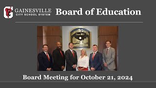 Gainesville Board of Education Meeting for October 21 2024 [upl. by Enomed]