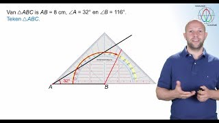 Hoe teken je een driehoek met een zijde en twee hoeken gegeven havovwo 1  WiskundeAcademie [upl. by Cheng]