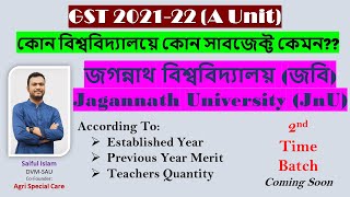 GSTকোন বিশ্ববিদ্যালয়ে কোন সাবজেক্ট কেমন।জগন্নাথ বিশ্ববিদ্যালয়।Jagannath University JnUজবি Update [upl. by Atekal]