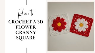 crochetcabin6160 Crochet easy 3D flower granny square [upl. by Jet260]