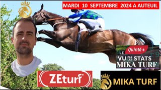 PRONOSTICS TURF 100 QUINTE MARDI 10 SEPTEMBRE 2024 A AUTEUIL [upl. by Wack]