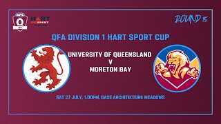 Uni vs Moreton Bay Mens Div 1 AFL Rd 15 27th July [upl. by Enitram]