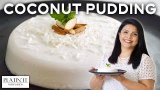 Super EASY Coconut Pudding  No Agar Agar  No Gelatin [upl. by Anileda]