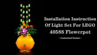 Installation Instruction Of Light Set For LEGO 40588 Flowerpot [upl. by Esilrahc]