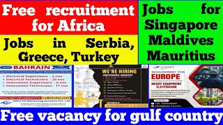 Jobs in Maldives Mauritius Singapore  Free recruitment jobs for Africa [upl. by Hadeis]