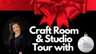 Studio Tour with Julies Wreath Boutique  Craft Room Organization  Craft Room Tour [upl. by Randi]