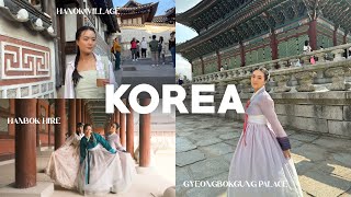 KOREA TRAVEL VLOG Hanbok Hire Cafe at Hanok Village Gyeongbokgung Palace 🇰🇷📹 [upl. by Aiouqahs675]