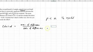 Cohens d effect size paired t test [upl. by Madoc]