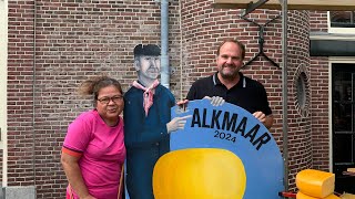 the cheese market in the Netherlands in Alkmaar [upl. by Aita]