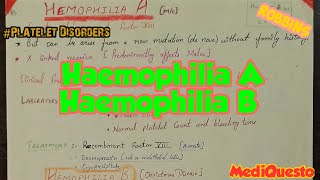 Haemophilia A Haemophilia B  Coagulation Factor Inhibitors PlateletDisordersHematologyPathology [upl. by Lledniuq]