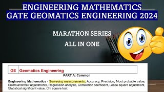 COMPLETE ENGINEERING MATHEMATICS  GATE GEOMATICS ENGINEERING 2024  MARATHON SERIES gategeomatics [upl. by Ytima666]