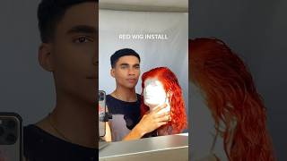 Bright RED wig install ❤️‍🔥 wiginstall lacefront redhair [upl. by Scheider545]