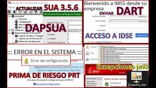 SOLUCION ERROR DAPSUA ENVIAR PRT ACTUALIZAR SUA CONFIGURAR IDSE Y JAVA [upl. by Mccowyn]