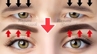 EYEBROW LIFTING MASSAGE  Fix Droopy Eyelids Sagging Forehead  Make Your Eyes Bigger [upl. by Sidalg340]