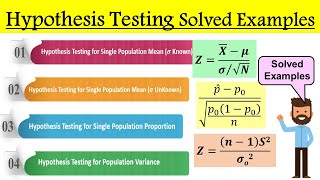 Hypothesis Testing Solved Problems  Hypothesis testing examples and solutions  Hypothesis testing [upl. by Esital]