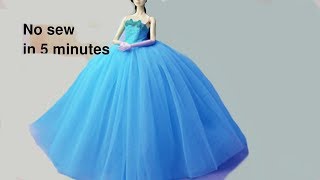 👗 DIY Barbie Dresses Making Easy No Sew Clothes for Barbies Creative Fun for Kids with balloons [upl. by Hull]