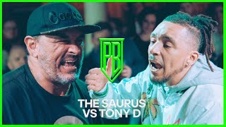 🇺🇸 The Saurus vs Tony D 🏴󠁧󠁢󠁥󠁮󠁧󠁿  Premier Battles  Rap Battle [upl. by Mehelhteb143]