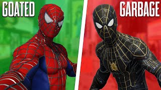 Ranking ALL 67 SUITS in Marvels SpiderMan amp Miles Morales [upl. by Einnij381]